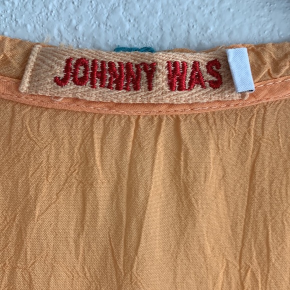 Johnny Was Embroidered Top Orange XS - Picture 3 of 7